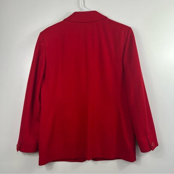 Pendleton Vintage Red 100% Virgin Wool Made in USA Blazer Size 8 Office Holiday - Picture 6 of 10